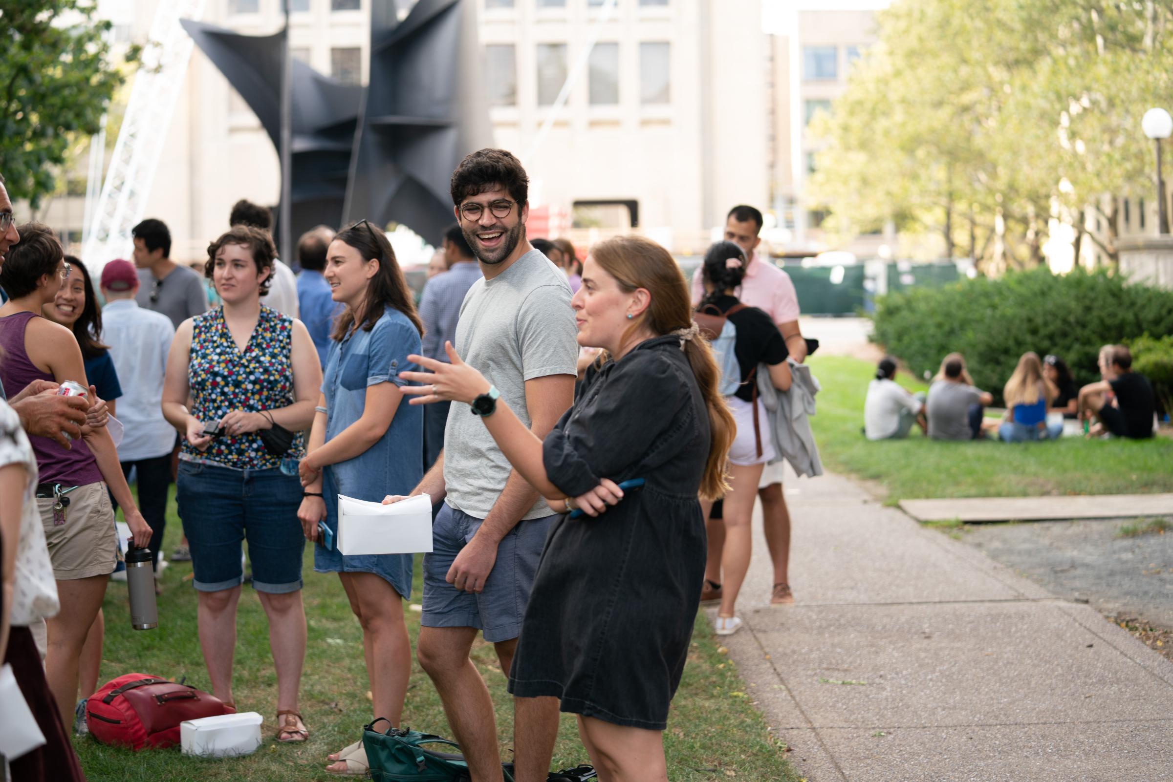 PhD students at a department event